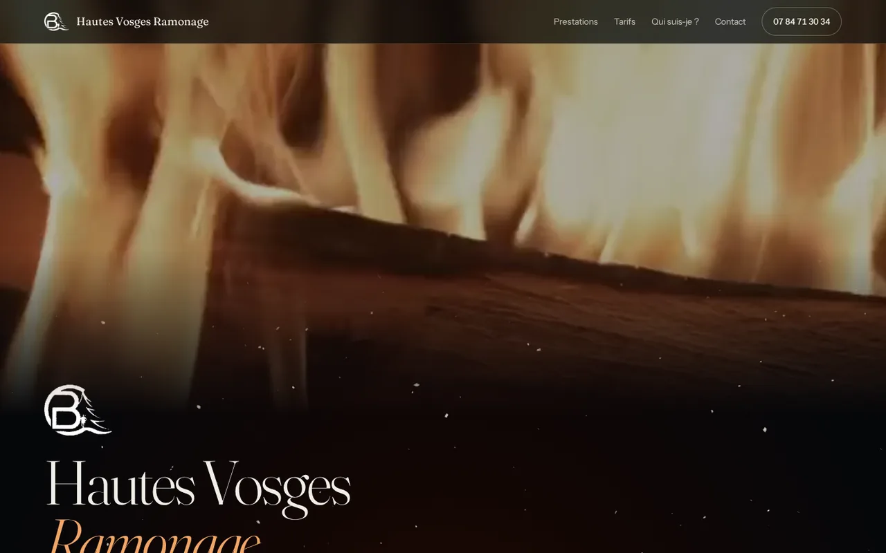 Au fond du conduit, on entre dans un vrai feu de bois, d’où monte le pied de page.